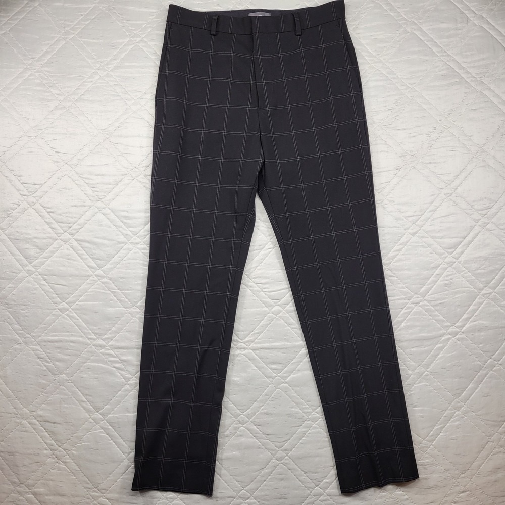 H&M black plaid dress pants size 29 waist 32
